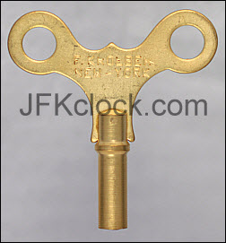 A brass, single ended, trademark Kroeber key