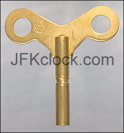 A brass, single ended, trademark Seth Thomas key