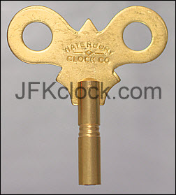 A brass, single ended, trademark Waterbury key